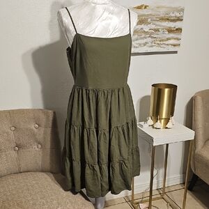 Banana Republic Sage Green Spaghetti Strap Midi Dress